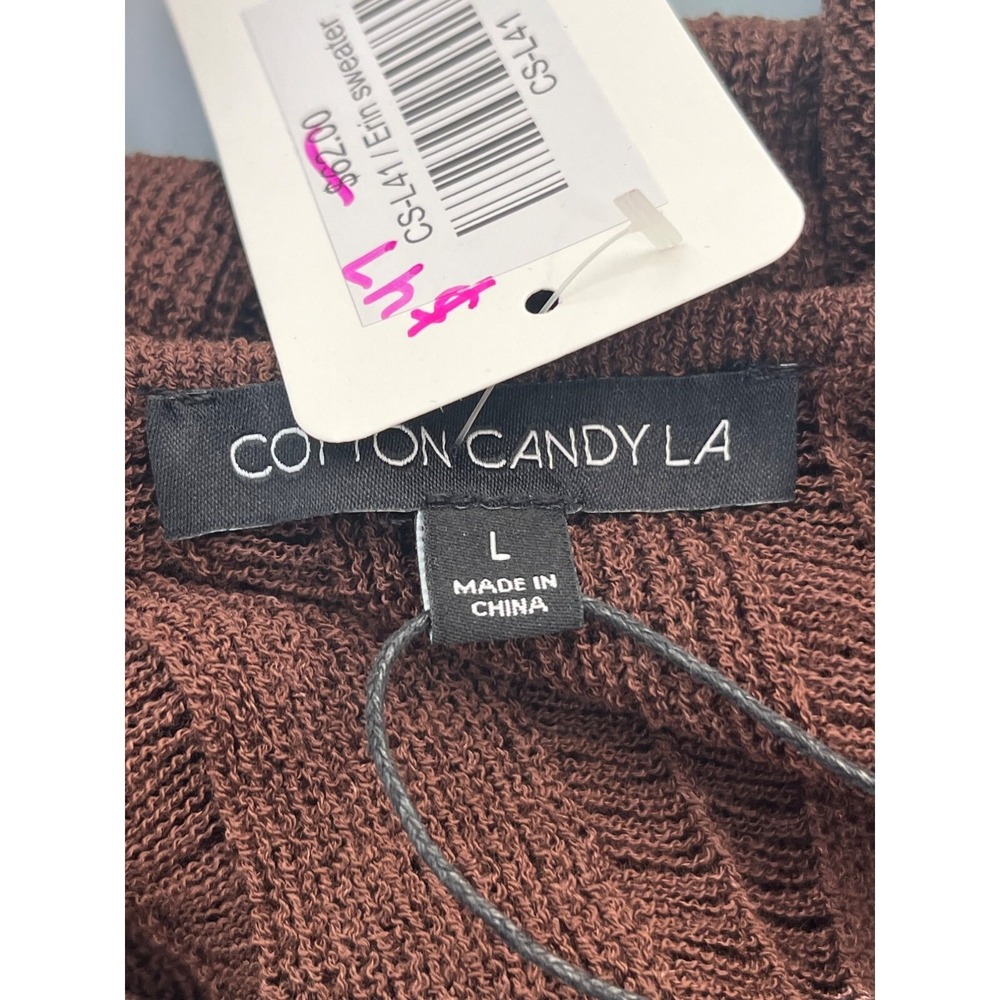 Cotton Candy Brown Sheer Button-Front Long Sleeve Top - Picture 8 of 9